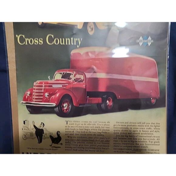 Vintage 1940 Orig Magazine Ad International Trucks Cross Town & Cross Country - Picture 3 of 4